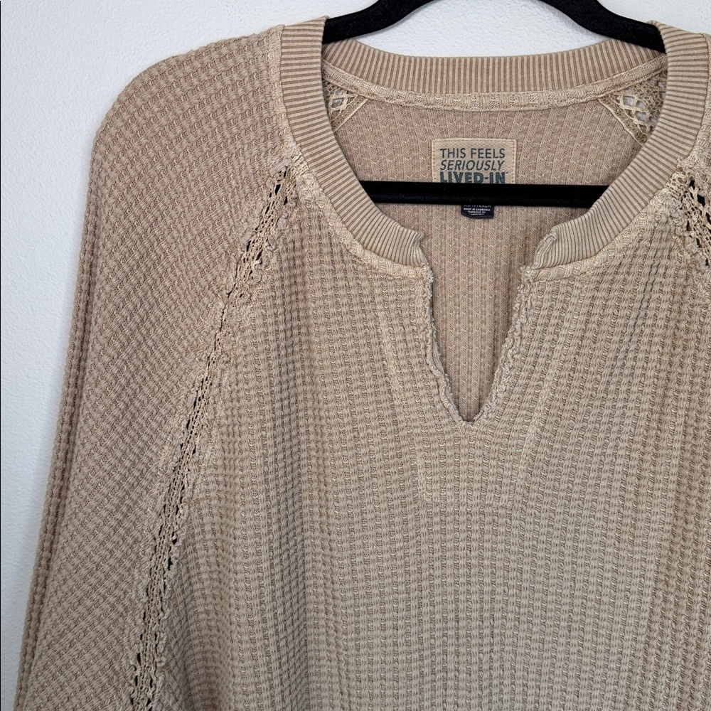 American Eagle Seriously Lived In Waffle Knit Oversized Sweatshirt - Picture 2 of 6